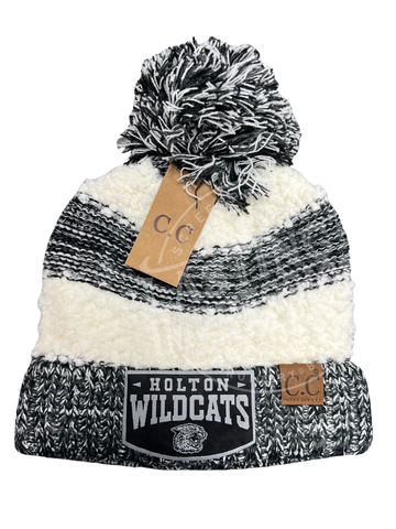 Holton Knitted CC Black Pom Beanie