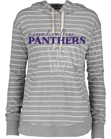 Royal Valley Striped Script Hooded Tee