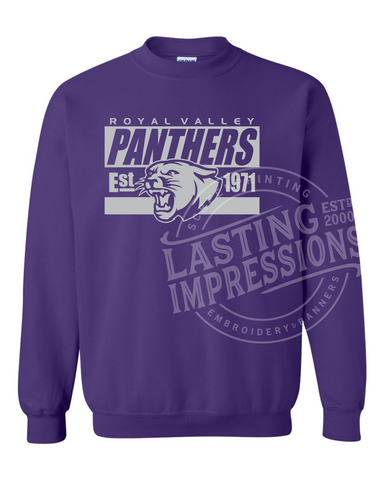 Royal Valley Panthers Purple Crewneck